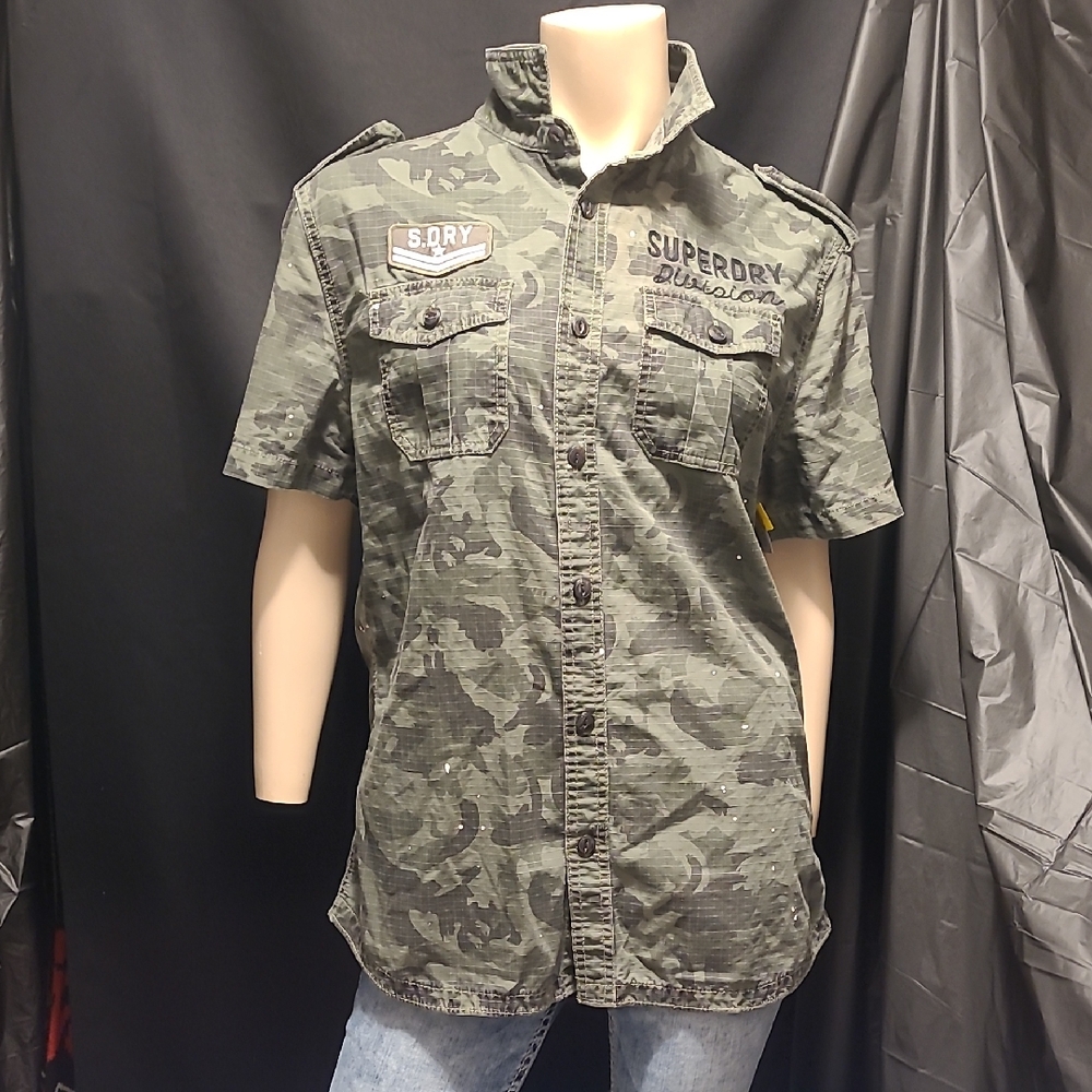 Superdry Men's Green Camouflage Shirt